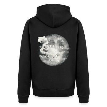 Whimsigoth Ästhetik Soft Grunge Emo Goth Rauchen - Unisex Premium Bio Zip Hoodie - Schwarz - Hinten - Nico (187cm)