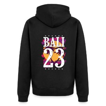 Bali 23 Jersey 2023 - Unisex Premium Organic Zip Hoodie - black - Back - Nico (187cm)
