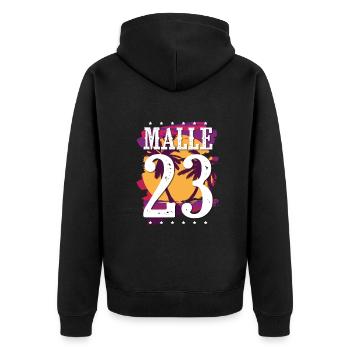 Maillot Malle 23 2023 - Veste à capuche bio Premium Unisexe - noir - Dos - Nico (187cm)