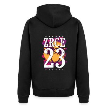 Zrce 23 Trikot 2023 - Unisex Premium Bio Zip Hoodie - Schwarz - Hinten - Nico (187cm)