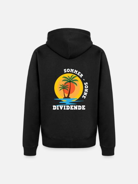 Sommer Sonne Dividende - Unisex Premium Bio Zip Hoodie - Schwarz