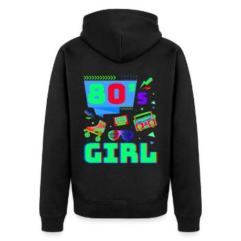 80s Retro CostumeTheme Party Costume 90s Party - Unisex Premium Organic Zip Hoodie - black - Back - Nico (187cm)
