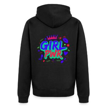 80s Retro CostumeTheme Party Costume 90s Party - Unisex Premium Organic Zip Hoodie - black - Back - Nico (187cm)