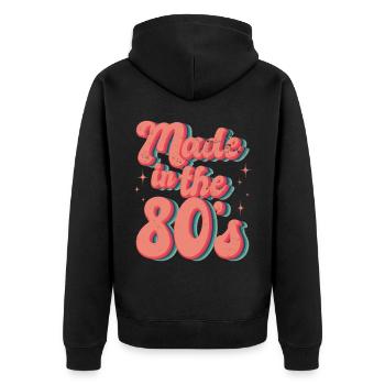 80s Retro CostumeTheme Party Costume 90s Party - Unisex Premium Organic Zip Hoodie - black - Back - Nico (187cm)