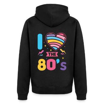 80s Retro CostumeTheme Party Costume 90s Party - Unisex Premium Organic Zip Hoodie - black - Back - Nico (187cm)