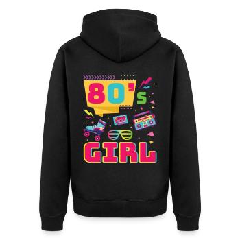 80s Retro CostumeTheme Party Costume 90s Party - Unisex Premium Organic Zip Hoodie - black - Back - Nico (187cm)