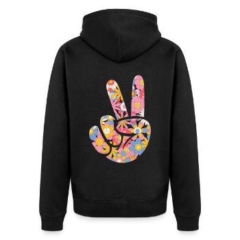 80er Jahre Retro KostümMottoparty Kostüm 90s Party - Unisex Premium Bio Zip Hoodie - Schwarz - Hinten - Nico (187cm)