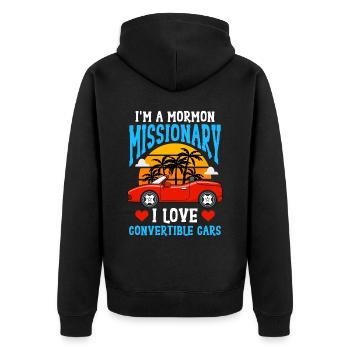 LDS - Unisex Premium Bio Zip Hoodie - Schwarz - Hinten - Nico (187cm)