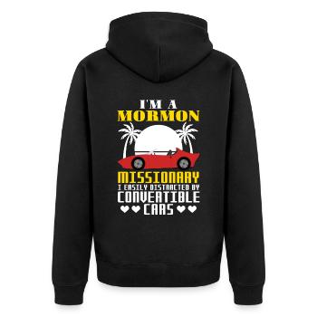 LDS - Unisex Premium Bio Zip Hoodie - Schwarz - Hinten - Nico (187cm)