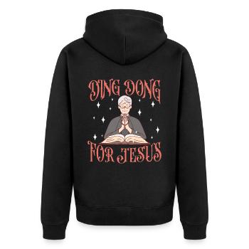 Mormon LDS Missionary - Unisex Premium Organic Zip Hoodie - black - Back - Nico (187cm)