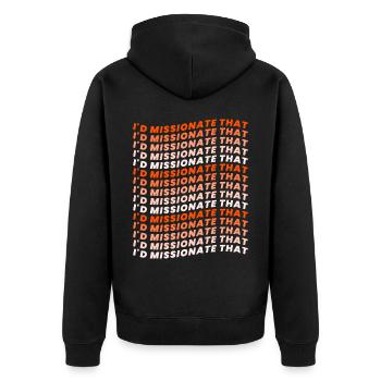 Mormon LDS Missionary - Unisex Premium Organic Zip Hoodie - black - Back - Nico (187cm)