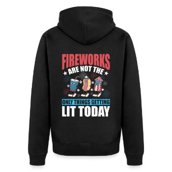 Les feux d’artifice ne sont pas les seules choses allumées - Veste à capuche bio Premium Unisexe - noir - Dos - Nico (187cm)