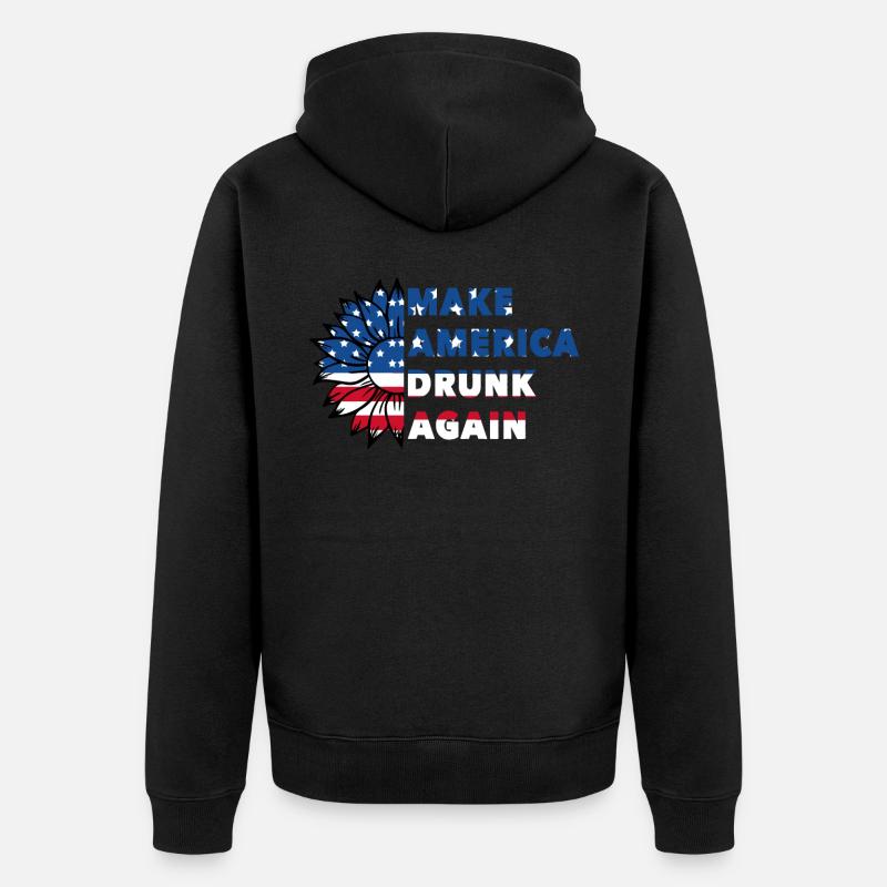 Make America Drunk again - Unisex Premium Bio Zip Hoodie - Schwarz