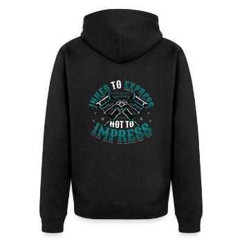 Encré pour exprimer, pas pour impressionner le tatouage - Veste à capuche bio Premium Unisexe - noir - Dos - Nico (187cm)