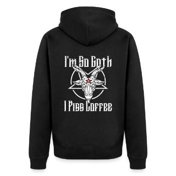 Satan Beelzebub Devil Gothic Pentagram Mystical - Unisex Premium Organic Zip Hoodie - black - Back - Nico (187cm)