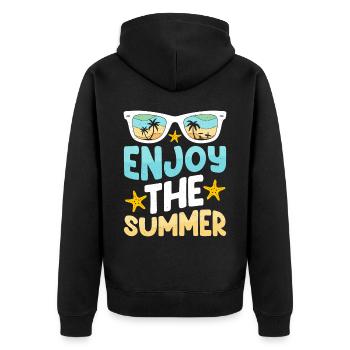 Profitez de l’été - Summer Sun Beach Sea - Veste à capuche bio Premium Unisexe - noir - Dos - Nico (187cm)
