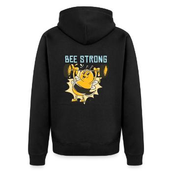 Biene Starke Biene Kostüm - Unisex Premium Bio Zip Hoodie - Schwarz - Hinten - Nico (187cm)