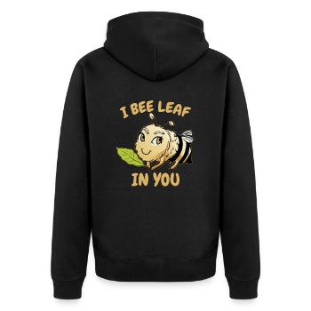 Bee Pun Lover Honeybee - Unisex Premium Organic Zip Hoodie - black - Back - Nico (187cm)