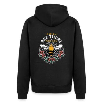Bee Quote Women Honeybee Bumblebee - Unisex Premium Organic Zip Hoodie - black - Back - Nico (187cm)