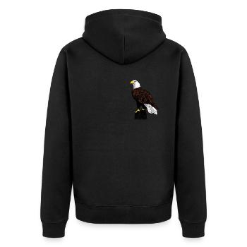 Adler - Unisex Premium Bio Zip Hoodie - Schwarz - Hinten - Nico (187cm)