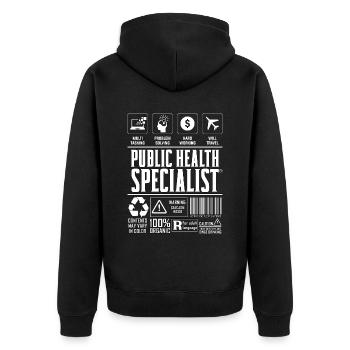 Spécialiste en santé publique Scientifique Travailleur de la santé - Veste à capuche bio Premium Unisexe - noir - Dos - Nico (187cm)