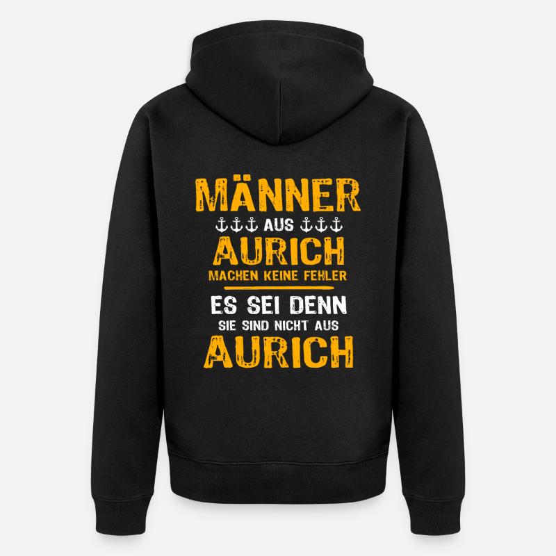 Aurich Mann Auricher Männer - Unisex Premium Bio Zip Hoodie - Schwarz