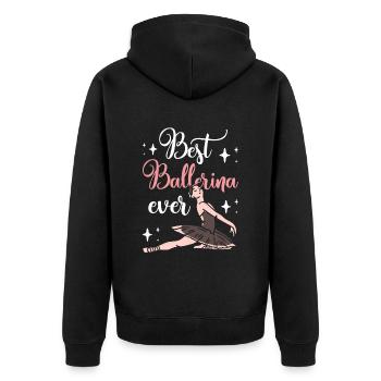 Best Ballerina of All Time Ballet Dancer - Unisex Premium Organic Zip Hoodie - black - Back - Nico (187cm)