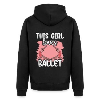 Cette fille aime la ballerine amateur de ballet - Veste à capuche bio Premium Unisexe - noir - Dos - Nico (187cm)
