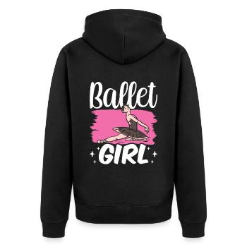 Ballet Girl Ballerina Ballet Ballet Danseuse - Veste à capuche bio Premium Unisexe - noir - Dos - Nico (187cm)