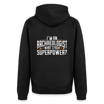 Archaeologist Gift Archaeology - Unisex Premium Organic Zip Hoodie - black - Back - Nico (187cm)