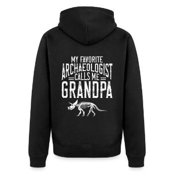 Archaeologist Gift Archaeology - Unisex Premium Organic Zip Hoodie - black - Back - Nico (187cm)