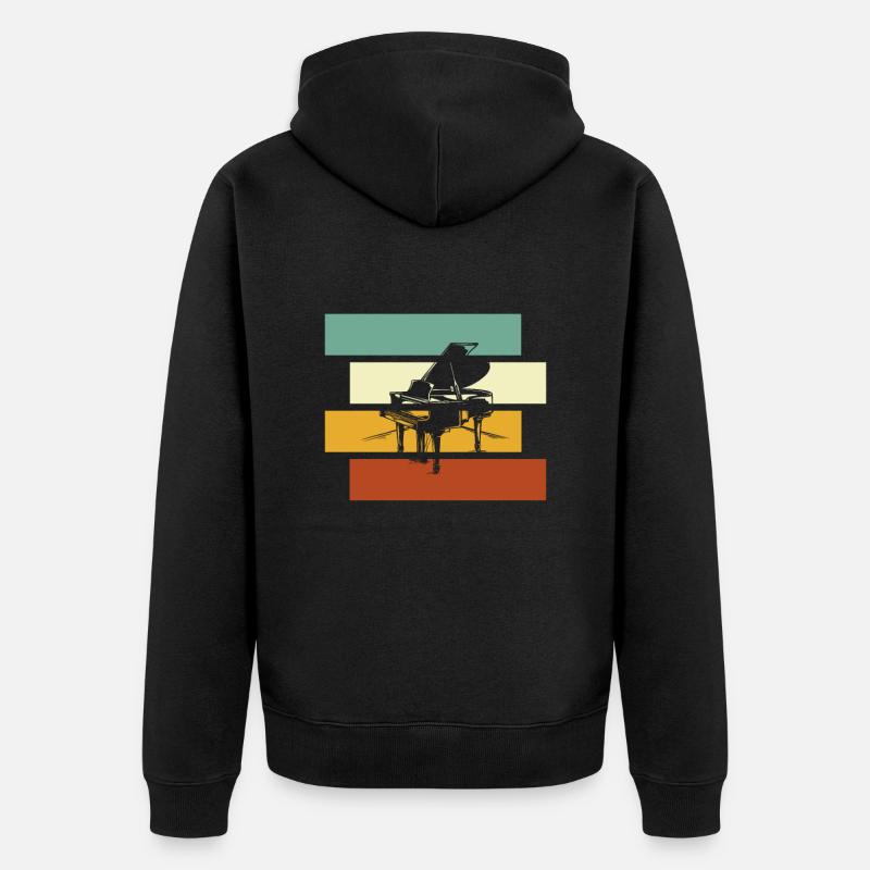 Piano Rétro - Veste à capuche bio Premium Unisexe - noir