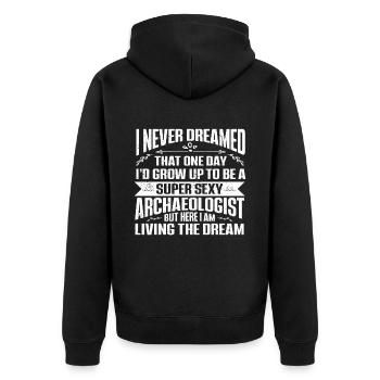 Archaeologist Gift Archaeology - Unisex Premium Organic Zip Hoodie - black - Back - Nico (187cm)