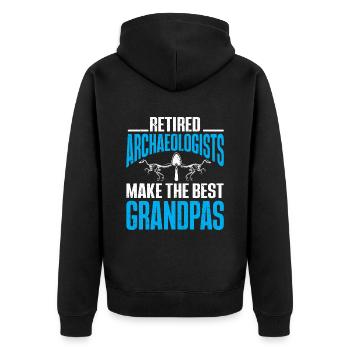 Archaeologist Gift Archaeology - Unisex Premium Organic Zip Hoodie - black - Back - Nico (187cm)