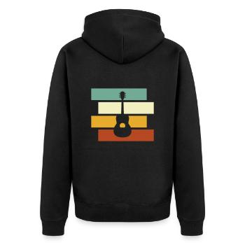 Guitar Retro - Unisex Premium Organic Zip Hoodie - black - Back - Nico (187cm)