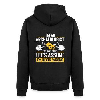 Archaeologist Gift Archaeology - Unisex Premium Organic Zip Hoodie - black - Back - Nico (187cm)