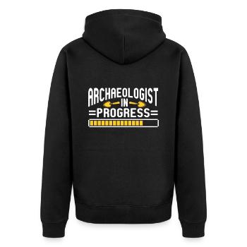 Archaeologist Gift Archaeology - Unisex Premium Organic Zip Hoodie - black - Back - Nico (187cm)
