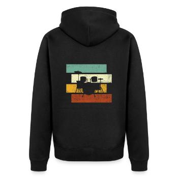 Batterie Rétro - Veste à capuche bio Premium Unisexe - noir - Dos - Nico (187cm)