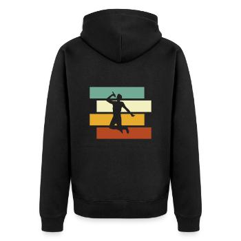 Chanter rétro - Veste à capuche bio Premium Unisexe - noir - Dos - Nico (187cm)