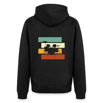 Batterie Rétro - Veste à capuche bio Premium Unisexe - noir - Dos - Nico (187cm)