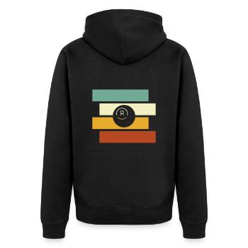 Billiard Retro - Unisex Premium Bio Zip Hoodie - Schwarz - Hinten - Nico (187cm)