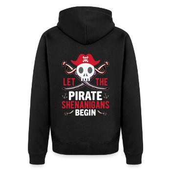 Piraten - Spielereien Crossbones Freebooter - Unisex Premium Bio Zip Hoodie - Schwarz - Hinten - Nico (187cm)