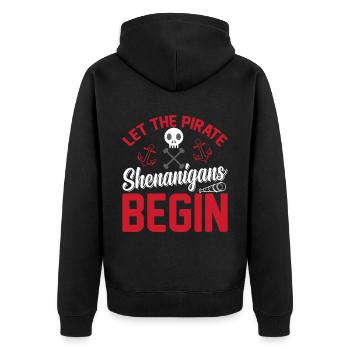 Piraten - Spielereien Crossbones Freebooter - Unisex Premium Bio Zip Hoodie - Schwarz - Hinten - Nico (187cm)