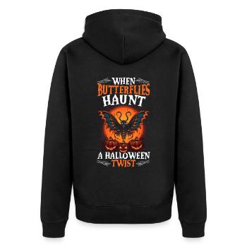Butterfly Halloween Trick Or Treat Insect Lover - Unisex Premium Organic Zip Hoodie - black - Back - Nico (187cm)