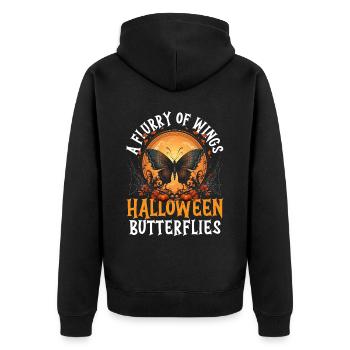 Butterfly Halloween Trick Or Treat Insect Lover - Unisex Premium Organic Zip Hoodie - black - Back - Nico (187cm)