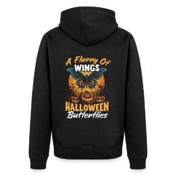 Butterfly Halloween Trick Or Treat Insect Lover - Unisex Premium Organic Zip Hoodie - black - Back - Nico (187cm)
