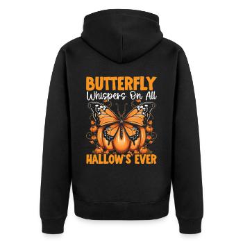 Butterfly Halloween Trick Or Treat Insect Lover - Unisex Premium Organic Zip Hoodie - black - Back - Nico (187cm)