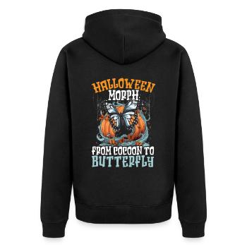 Butterfly Halloween Trick Or Treat Insect Lover - Unisex Premium Organic Zip Hoodie - black - Back - Nico (187cm)