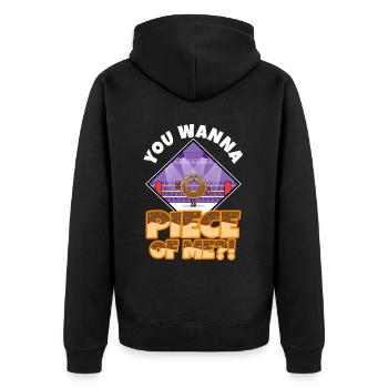 You want to piece of me, Donut - Unisex Premium Organic Zip Hoodie - black - Back - Nico (187cm)