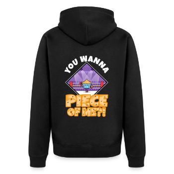 You want to piece of me, Muffin - Unisex Premium Organic Zip Hoodie - black - Back - Nico (187cm)